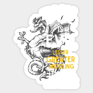 Evil is Evil - Lesser, Greater, Middling, It's All the Same - Cockatrice - Black - Fantasy Sticker